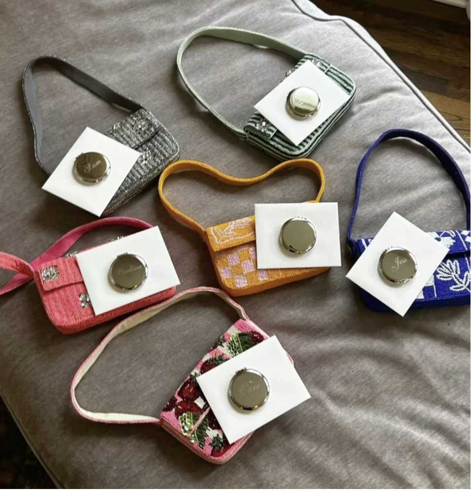 Beaded bag bridesmaid proposal gift idea